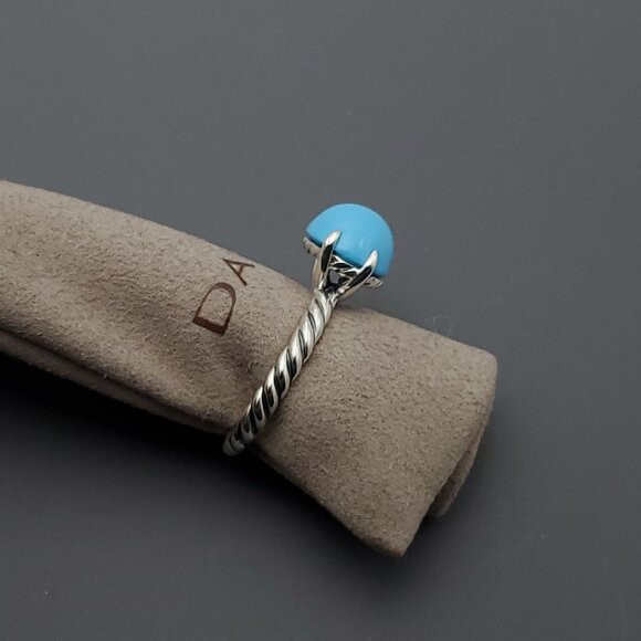 David Yurman Turquoise 12x10 Stack Ring - Picture 2 of 7